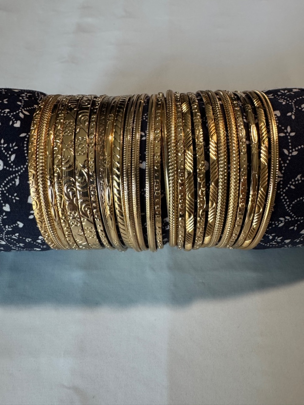 27 Gold-Tone Stackable Bangle Bracelets Women Jewelry